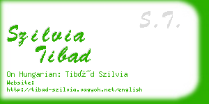 szilvia tibad business card